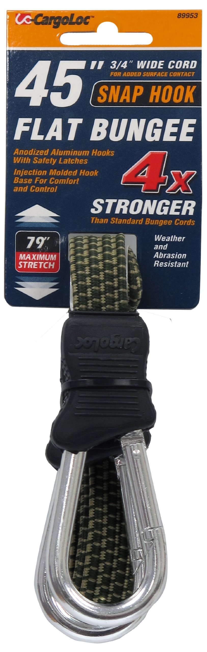 CargoLoc 89953 Snap Hooks with Flat Cord, 45-Inch