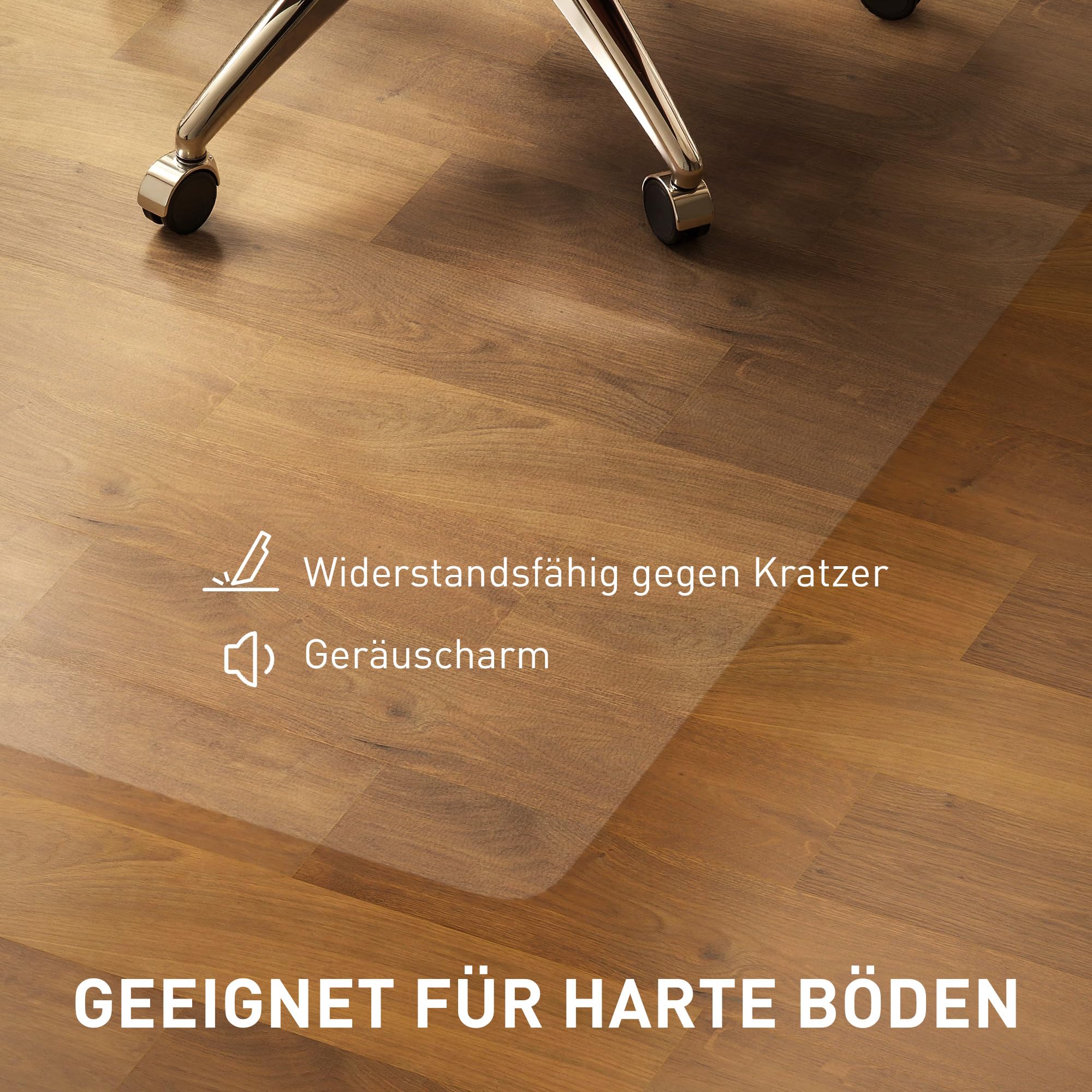HOMCOM Bodenschutzmatte 120 x 120 cm Kratzfest für Hartböden Transparent | Bürostuhl Unterlage, Stuhlunterlage, Bodenmatte