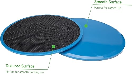 Miniatura 3 de Mind Reader Fitness, deslizadores de piso corporal, equipo de ejercicio, deslizadores de núcleo, discos deslizantes, juego de 2, azul, 2 piezas