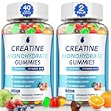 Creatine Gummies for Men & Women - Creatine Monohydrate Gummies 5g, Muscle Builder, Energy Boost & Pre-Workout Supplement, Low Sugar Taurine Chewable Gummy 2 Pack