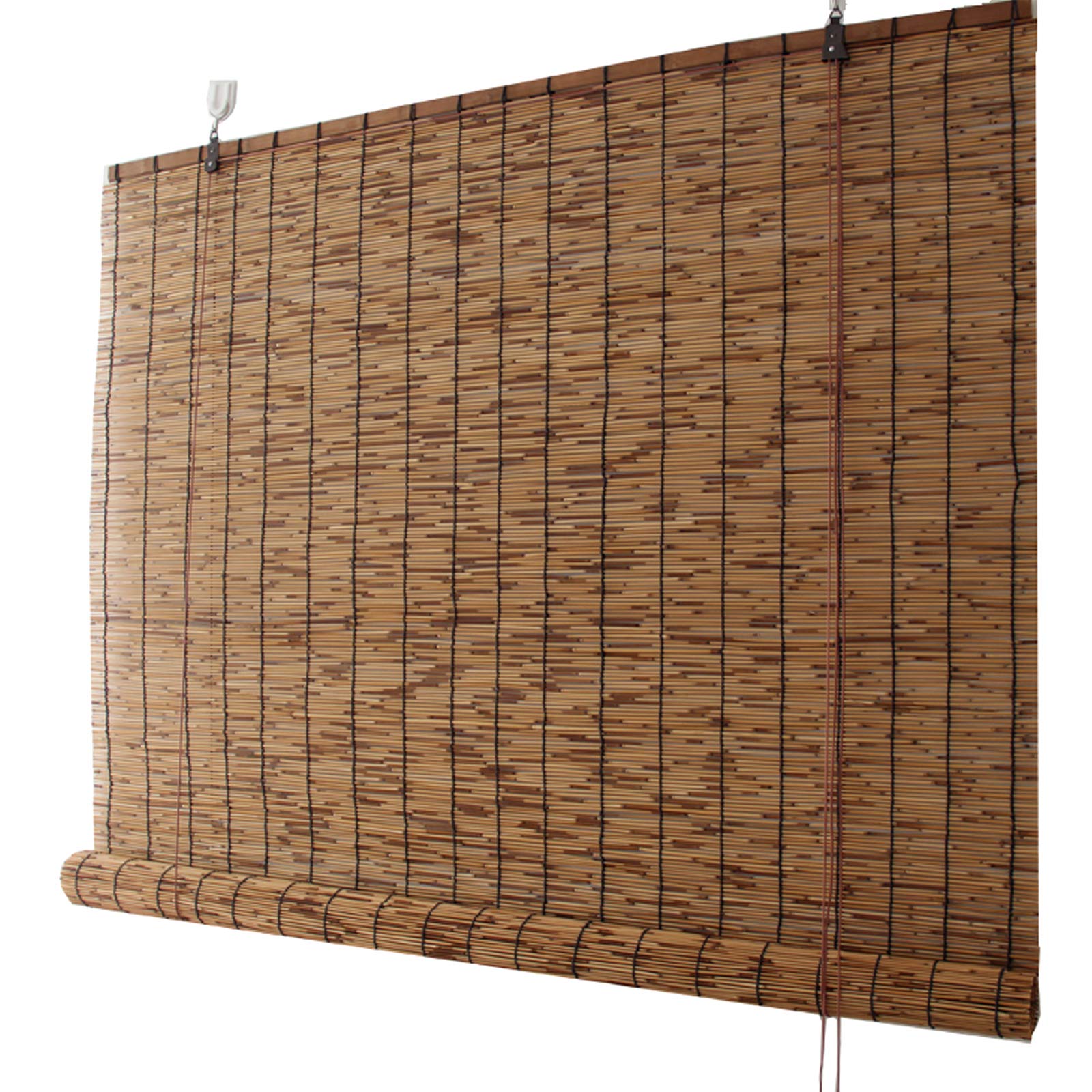 Stores À Rouleaux en Bambou de Décoration Rétro de Carbonisation,Rideau de Roseau D'intimité de Cloison,Stores À Enroulement Ventilée D'ombrage,pour Terrasse/Restaurant (120x200cm/47x79in)