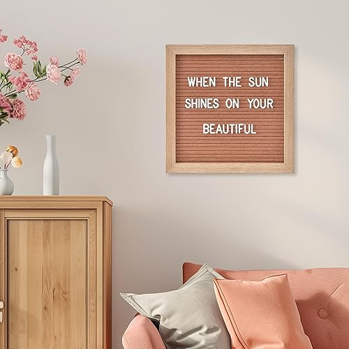 Miniatura 26 de Tablero de letras de fieltro con 294 letras, números, símbolos, tablero de mensajes intercambiable de 10 x 10 pulgadas con marco de madera para Negro