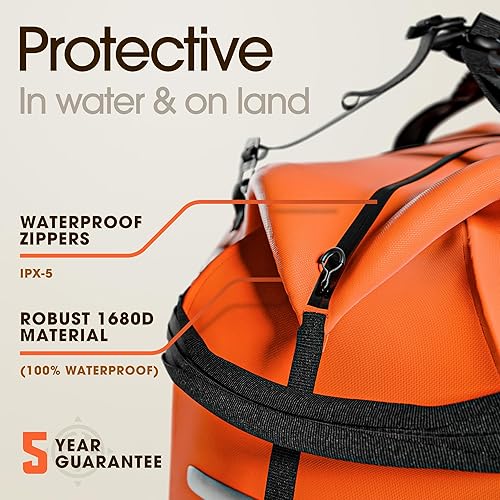 Miniatura 2 de Earth Pak Waterproof Duffel Bag - Large Dry Bag, 1680D TPU, Heavy Duty, Camping & Marine Dry Bag, 8x8 Popout Pocket Naranja,Negro,Verde