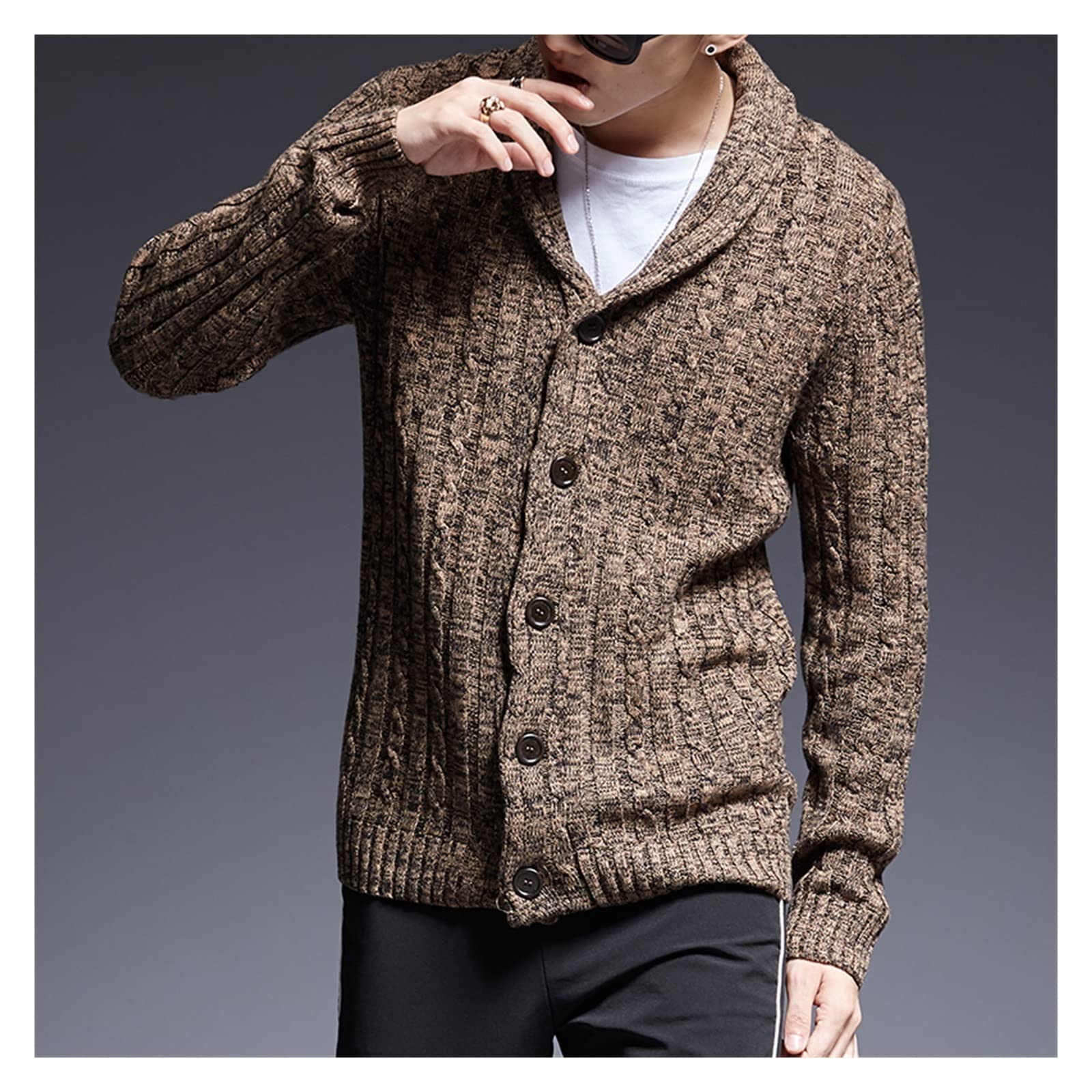 Cardigan épais pour homme avec coupe slim fit idéale pour vos sorties d'automne décontractées