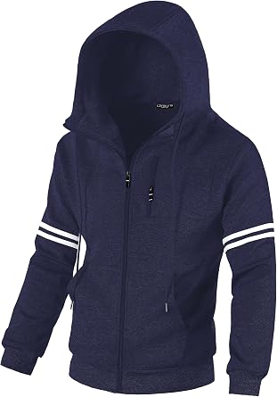 Chrisuno Mens Soft Fleece Fashion Hooded Sweatshirt Zip Up Sports Sweater Hoodie Jacket