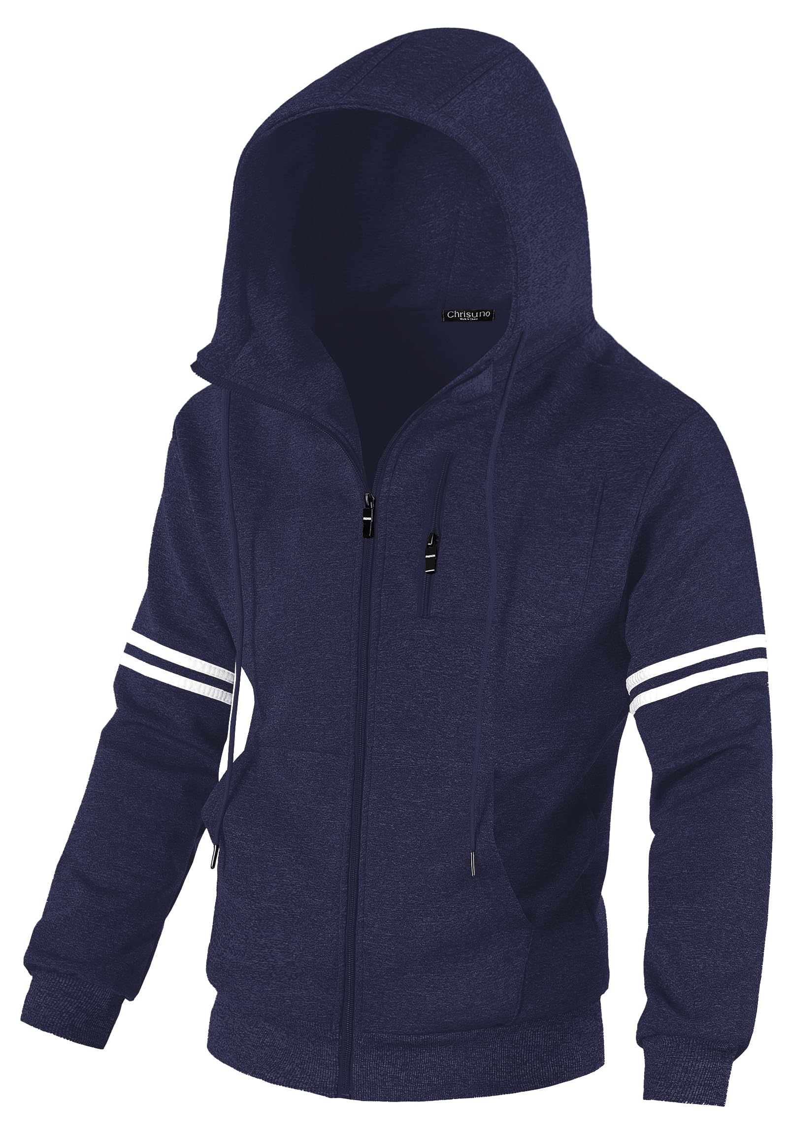 Men's Soft Fleece Fashion Hooded Sweatshirt Zip Up Sports Sweater Hoodie Jacket
