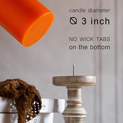 Miniatura 70 de MOZEAL Velas de pilar extra grandes de color borgoña de 4" x 10" (juego de 2), sin perfume, sin goteo, sin humo, de larga combustión limpia, velas