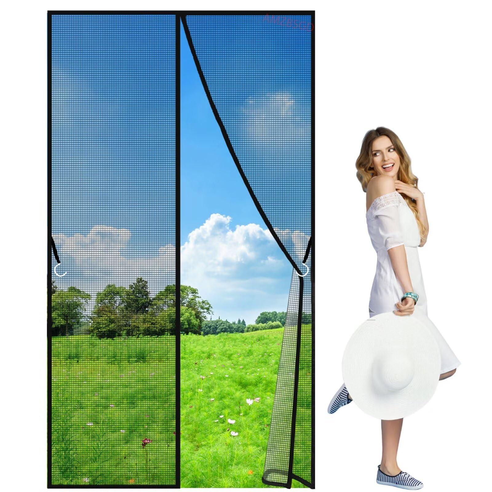 Flei Magnet Fliegengitter Für Türen – 85x240 Cm, Selbstschließend, Schwarz