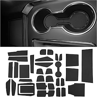 CupHolderHeroCompatible with Chevy Traverse Accessories 2018-2023 Custom Interior Non-Slip Anti Dust Cup Holder Inserts, Center Console Liner Mats, Door Pocket Liners 30pc Set (Solid Black)