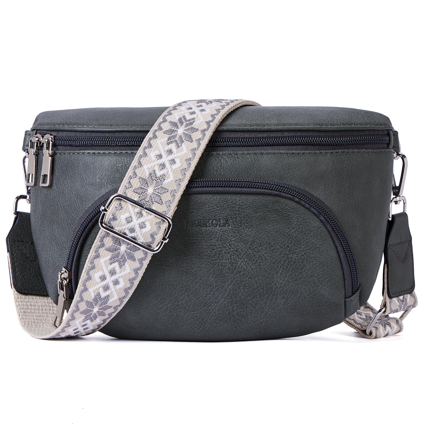 MUIIKOLA Kleine Damen Umhängetaschen, Bauchtasche Damen Crossbody Bag Damen Veganes Leder Crossbody Bag Damen,RFID Blockierung Kartenschlitz Brusttasche mit Verstellbar Abnehmbar Breiter Gurt