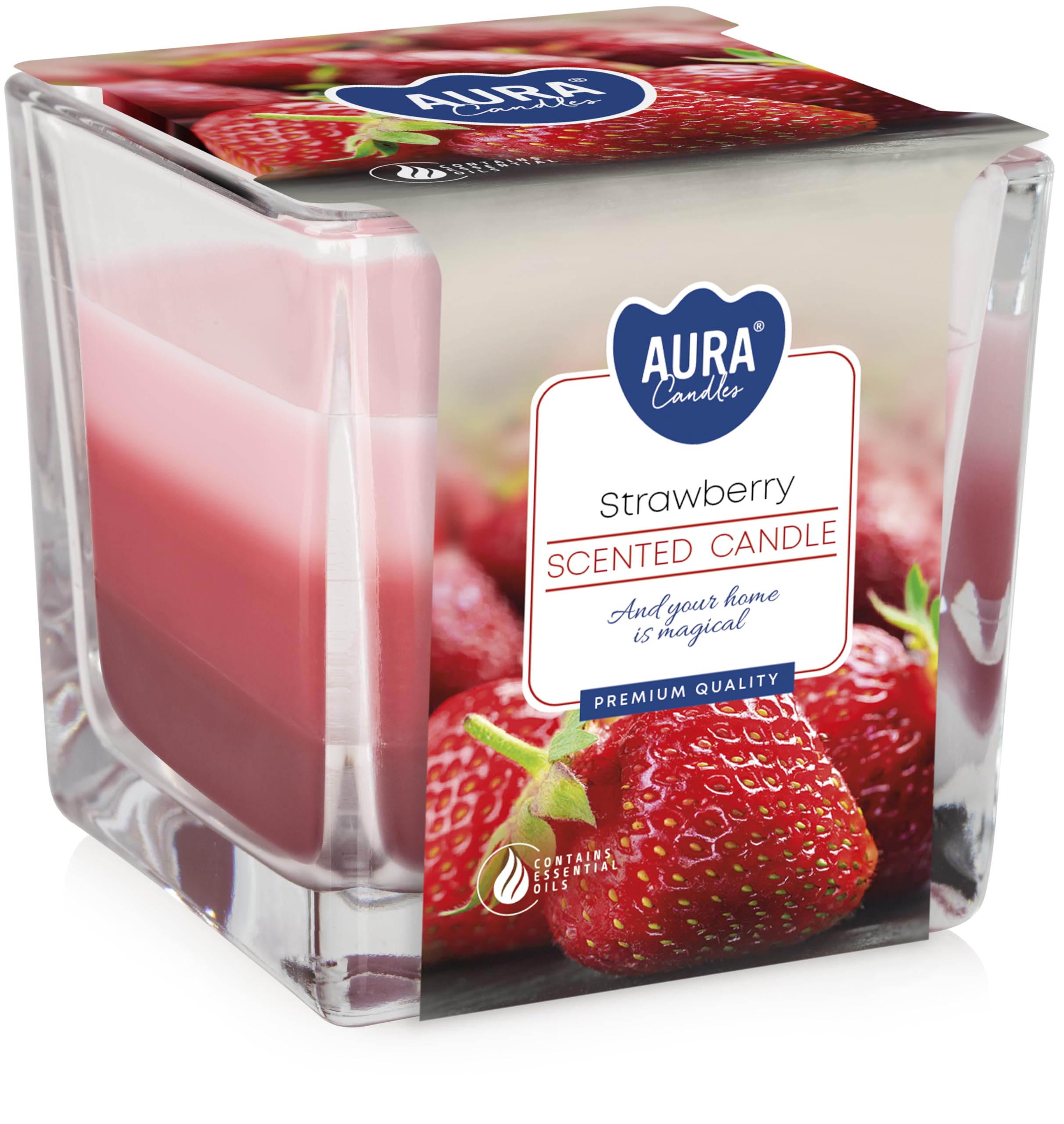 BISPOLViscio Trading 178338 Scented Candle in Glass, Red/Wax, 8 x 8 cm