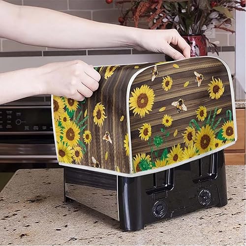 Miniatura 10 de Talayituse Cubiertas para tostadora de flores de cerezo de colibrí, cubiertas de máquina de pan de ranura ancha de 4 rebanadas, cubierta duradera