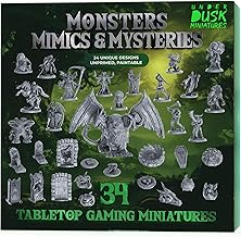Underdusk: Monsters, Mimics, & Mysteries - 34 Unpainted DND Miniatures for Tabletop Gaming | Frightful Creatures and Disguised & Monstrous Mimics for D&D with Stat Blocks