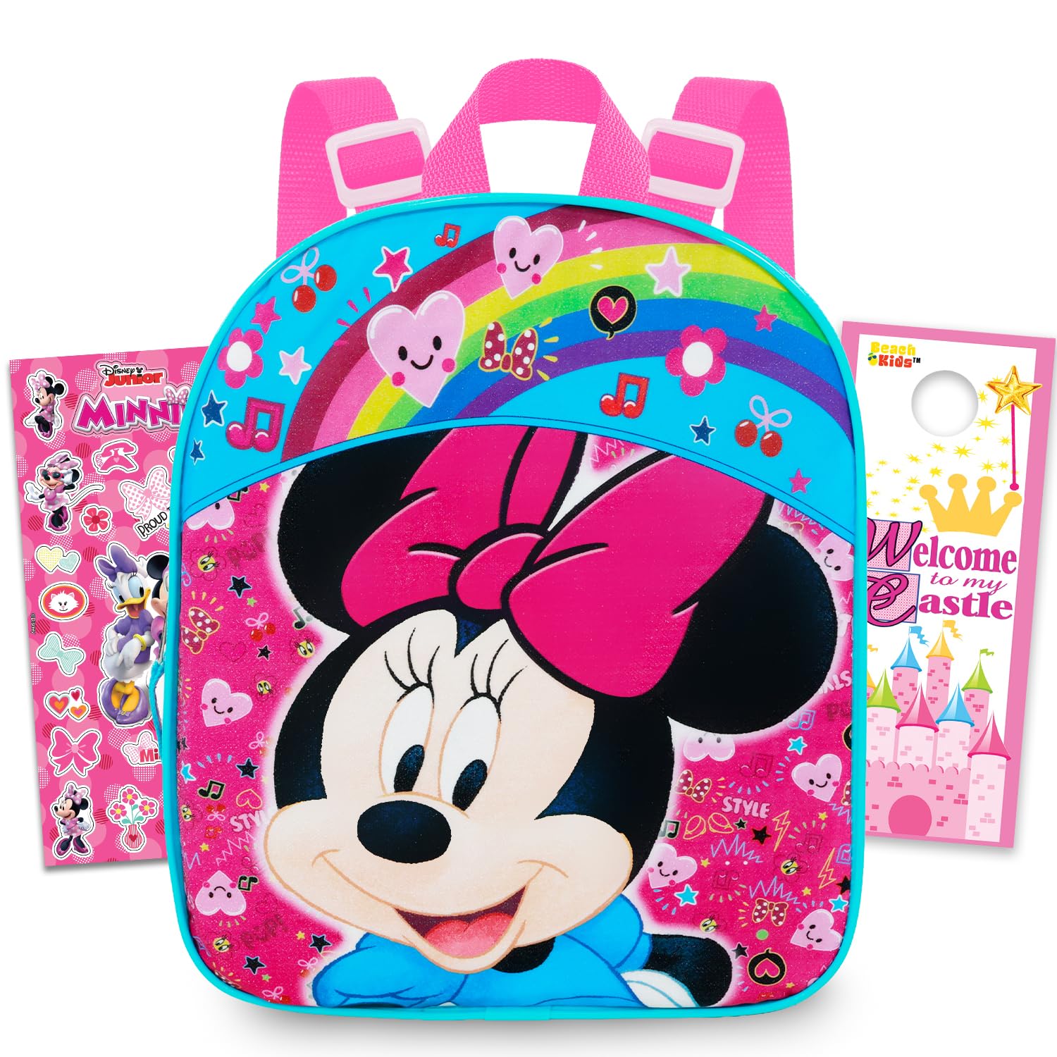 Minnie Mouse Mini Backpack for Girls Bundle - 11" w Adjustable Straps