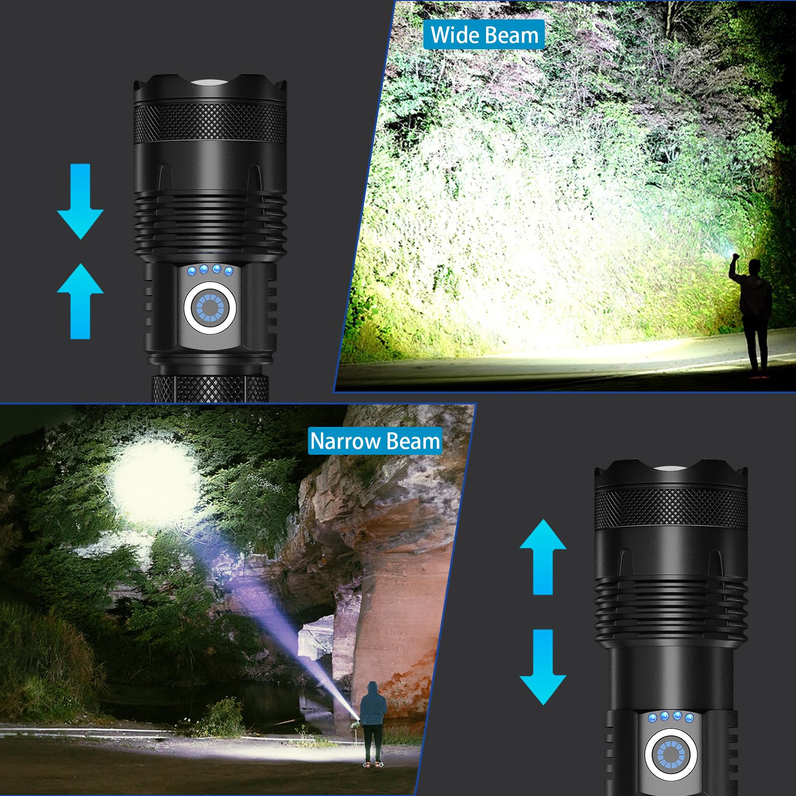 Rechargeable Flashlights High Lumens, 990000 Lumens LED Flashlight with 5 Modes, IPX6 Waterproof Flash Light with Large Capacity, Brightest Flashlights for Home Camping — Amazon image 6