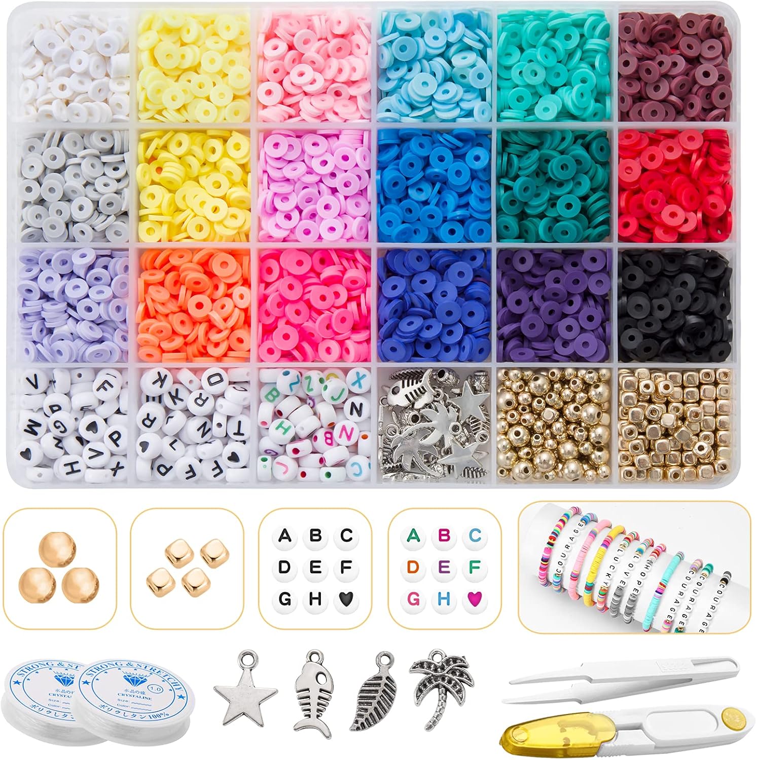 Flat Polymer Letter Beads Bracelets Making Kit with Kuwait Ubuy - Main Image