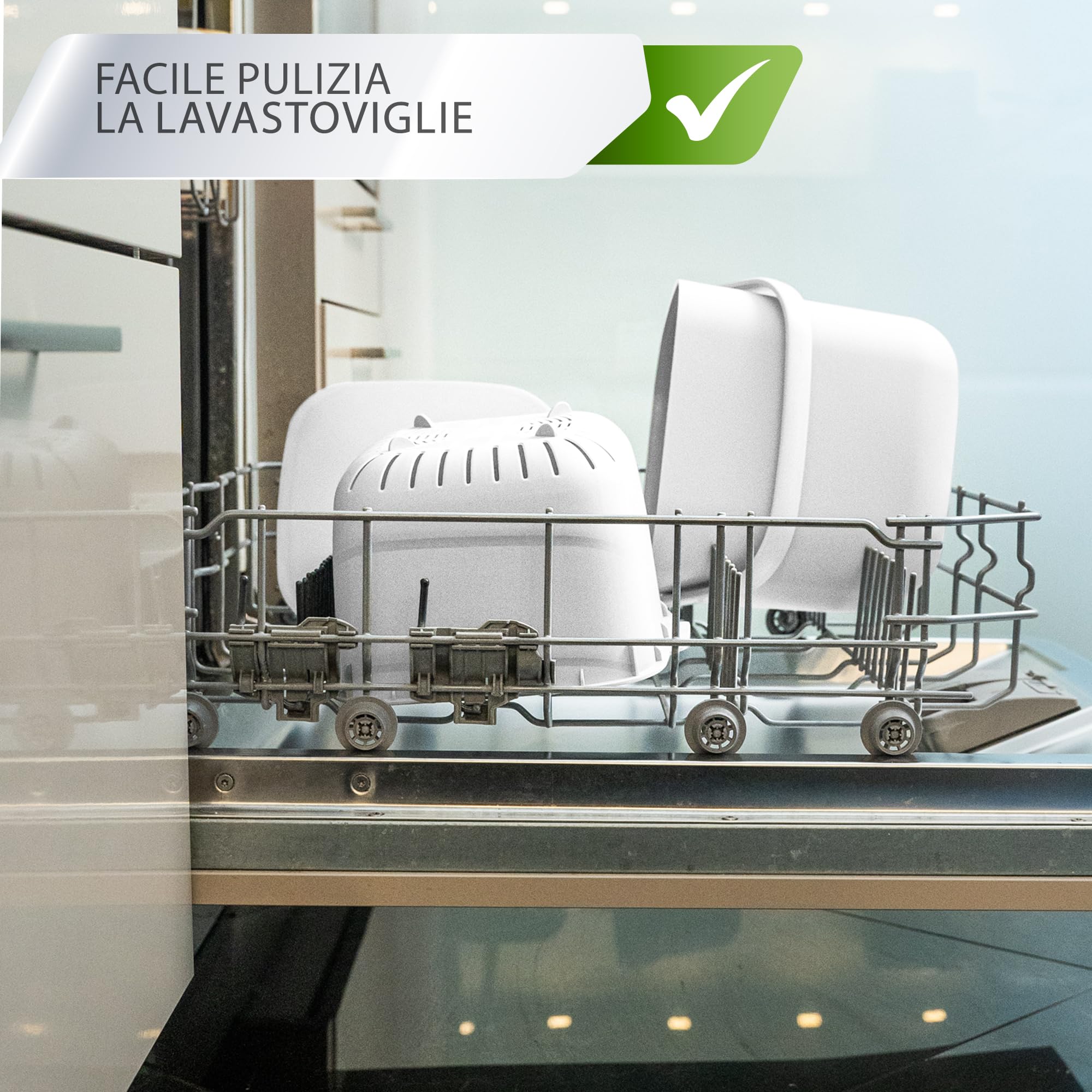 YourCasa pattumiera cucina 7 l - bidone umido - lavabile in lavastoviglie - con setaccio - pattumiera umido - bidoncino umido cestino umido cucina umido antiodore contenitore umido cucina (Bianco)