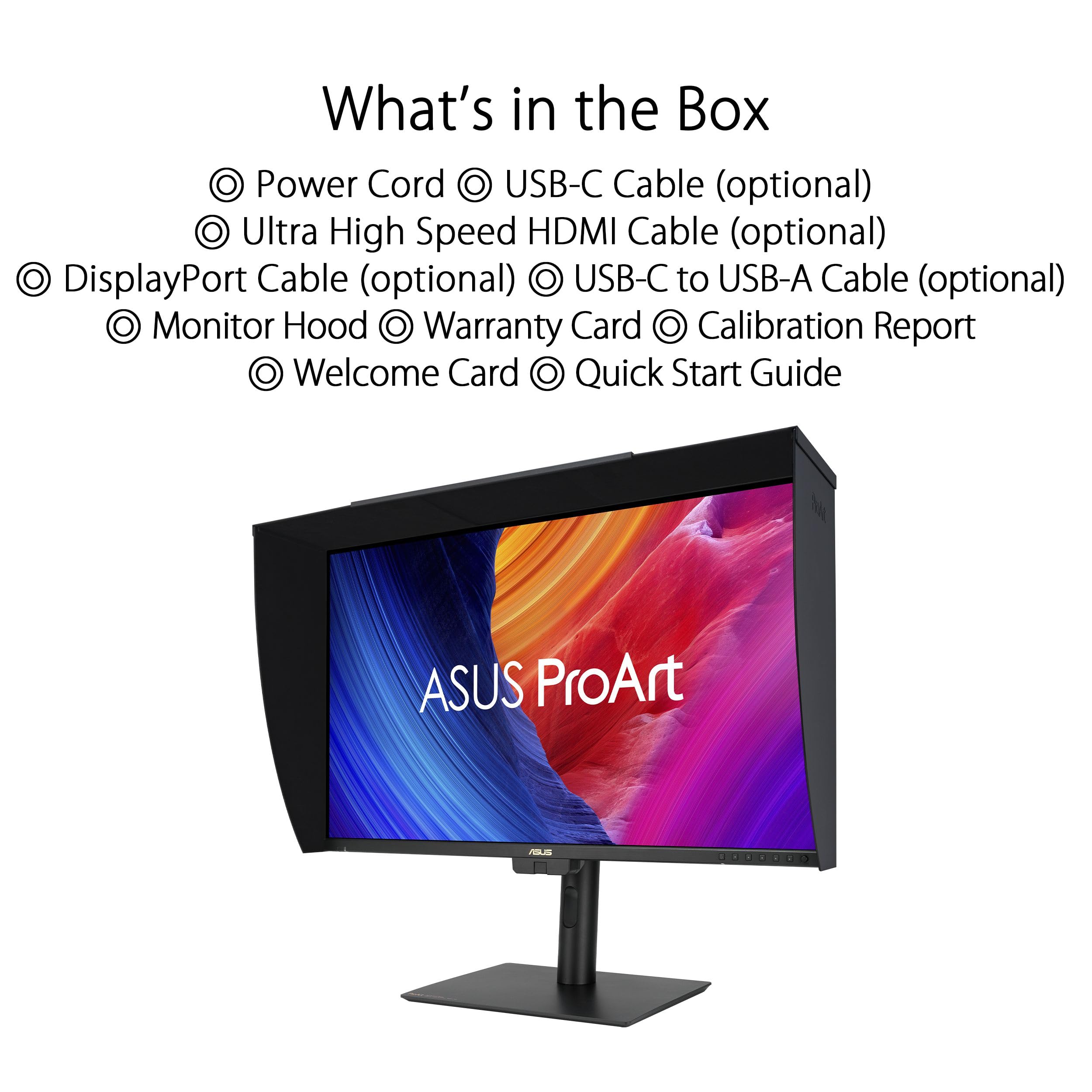 ASUS ProArt PA27UCGE: 27", 4K IPS, 160Hz, 600 nitów, 98% DCI-P3, Delta E<1, wbudowany kolorymetr, HDR10, HLG, USB-C 96W, Auto KVM, kalibracja sprzętu, ekologiczne wzornictwo.