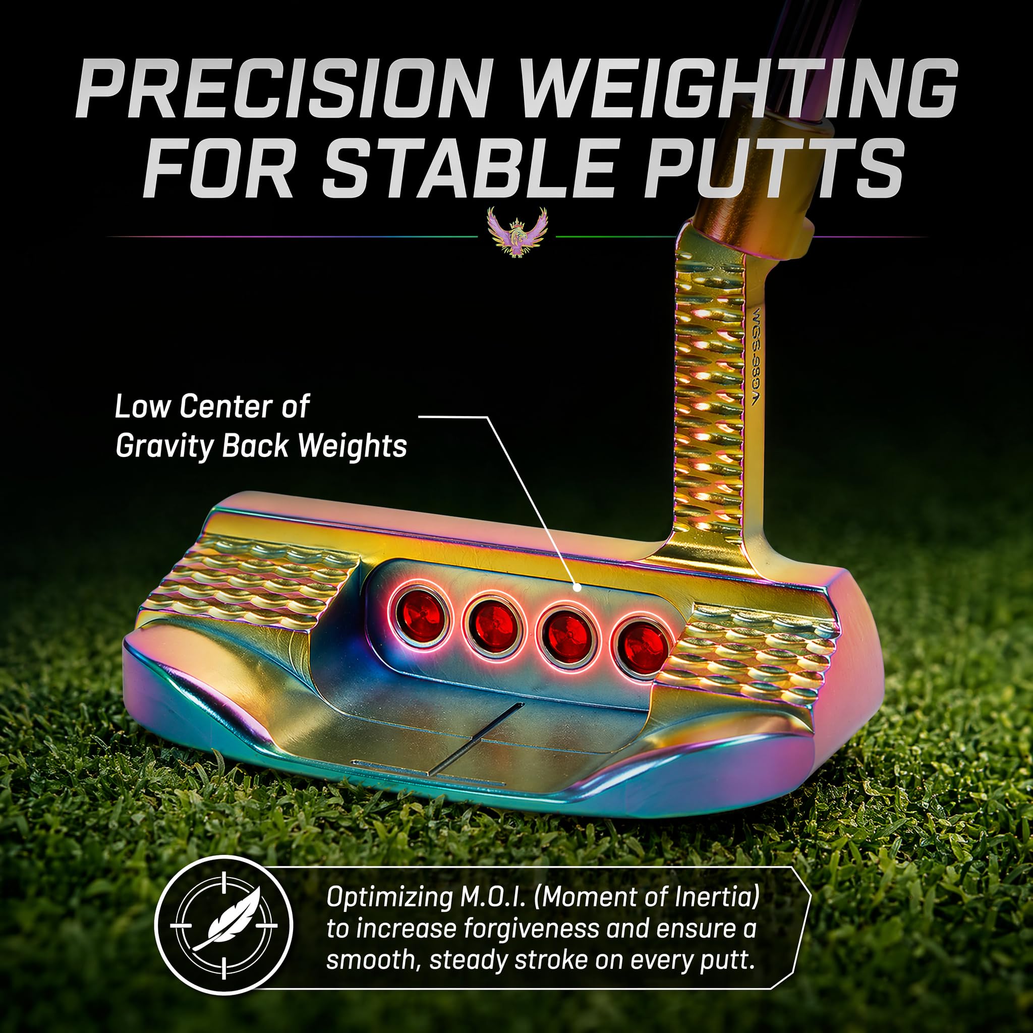 Golf Club Putter Men's Right Hand with Black Red HeadCovers PU Grip CNC Steel Mallet Professional
