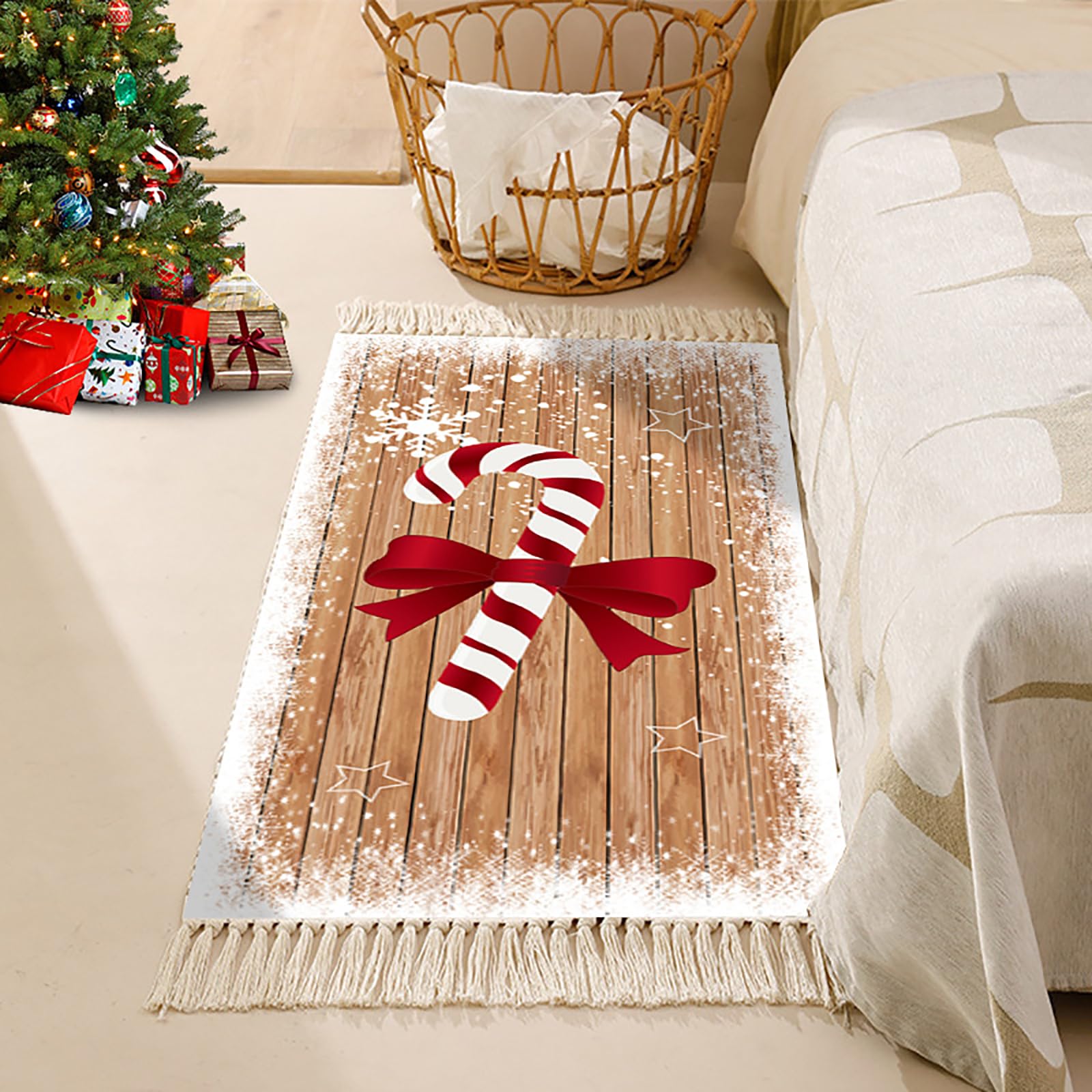 Tapis de cuisine de Noël pour couloir et salon créant une ambiance vintage unique