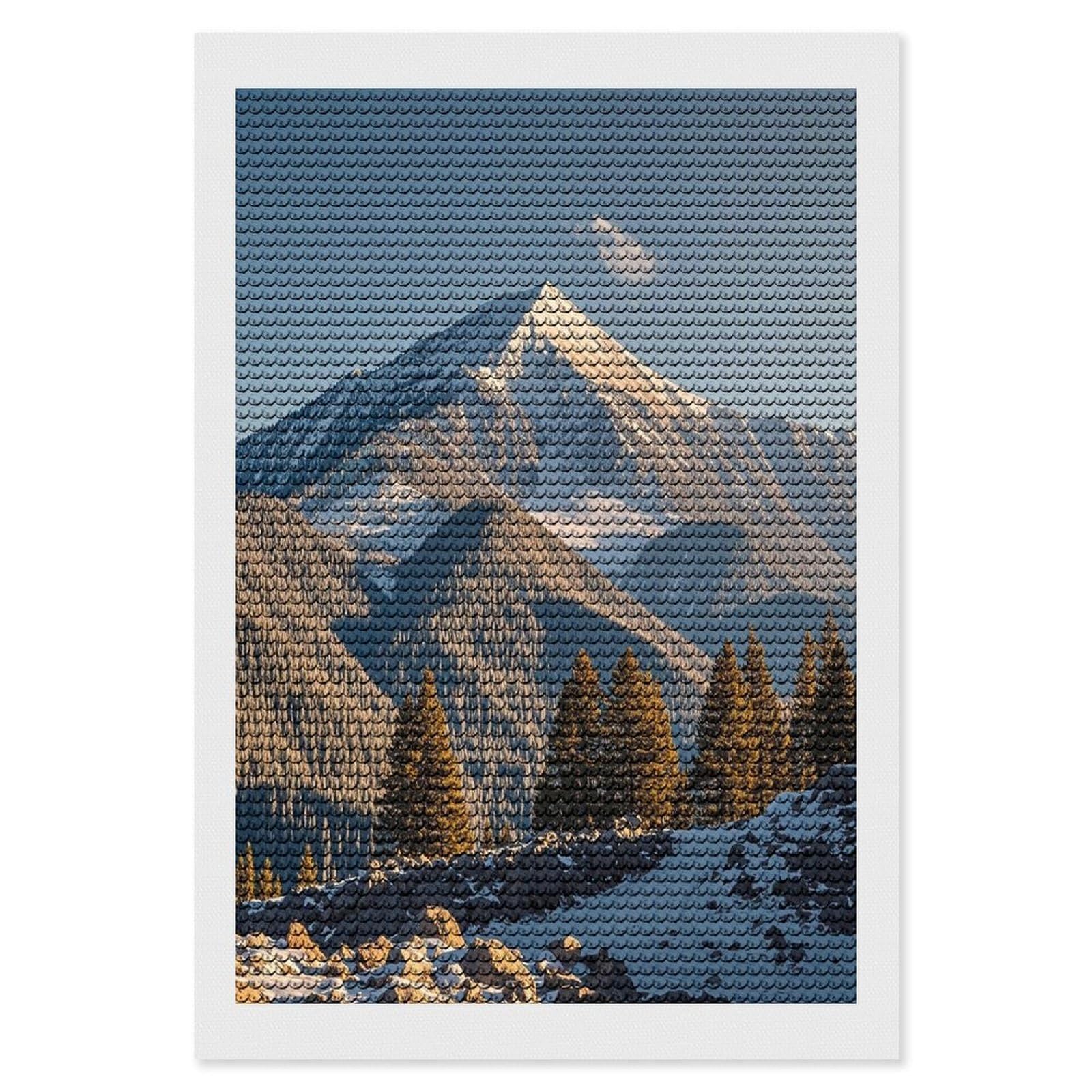 FekiLoot Pikes Peak Colorado Diamond Painting Kits for Beginners DIY Diamond Art Kits for Adults Full Drill Round Diamond Dot Gem Art Painting Fun DIY Crafts for Home Kitchen Wall Decor Gift 8"x12"
