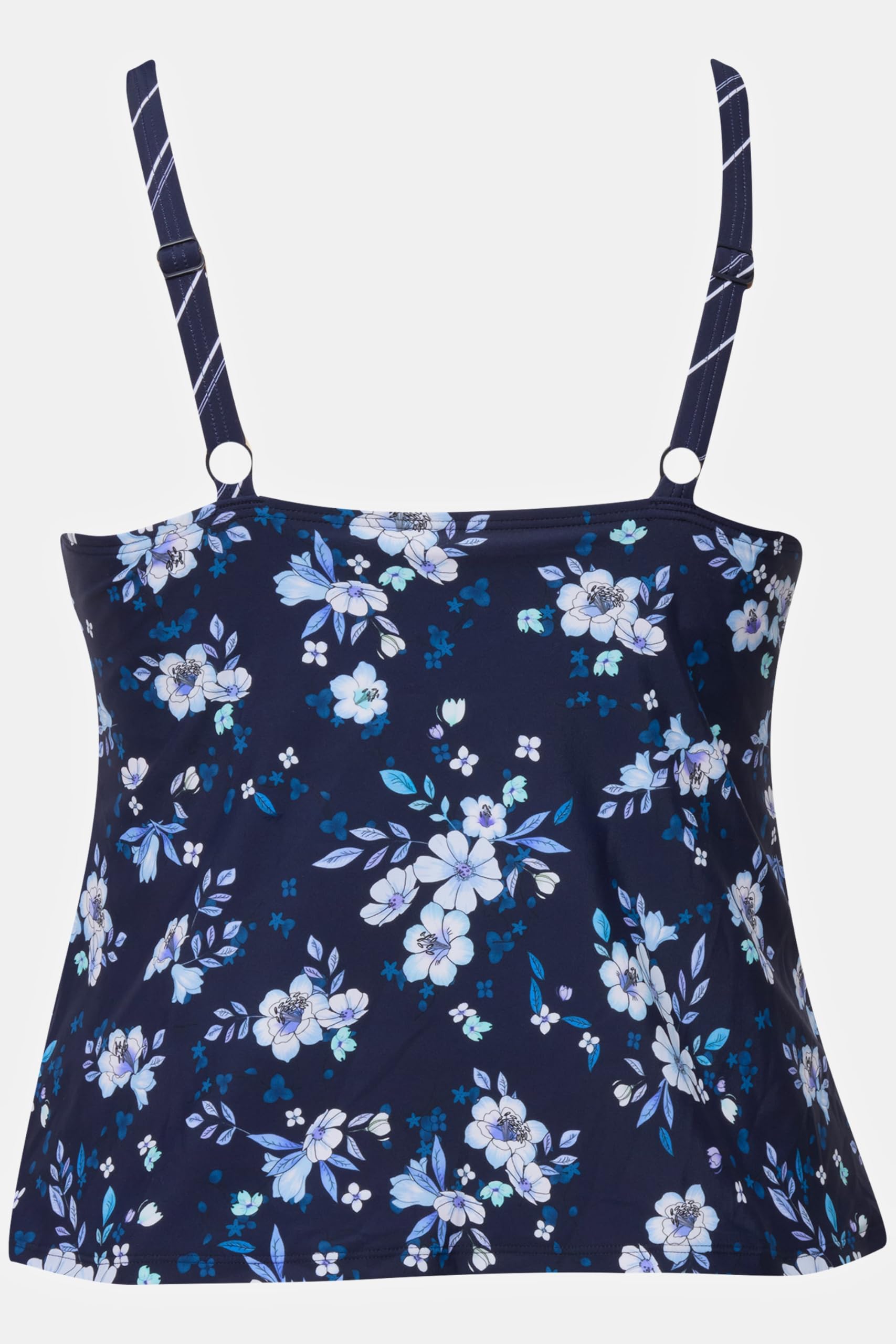 Ulla Popken Damen große Größen Übergrößen Plus Size Tankini, Umstandsmode, Blüten/Ringel, Raffung, verstellbare Träger 825430