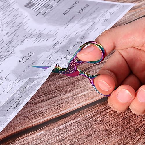 Miniatura 6 de Tijeras clásicas de cigüeña, con punta de acero inoxidable, diseño de grúa, de 3.6 pulgadas, para bordado, manualidades, trabajo de aguja, trabajo