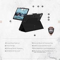 Vista 2 de URBAN ARMOR GEAR UAG Diseñado para iPad de 10.2 pulgadas de 9ª generación 2021 y iPad de 8ª generación 2020, estuche tipo folio con soporte