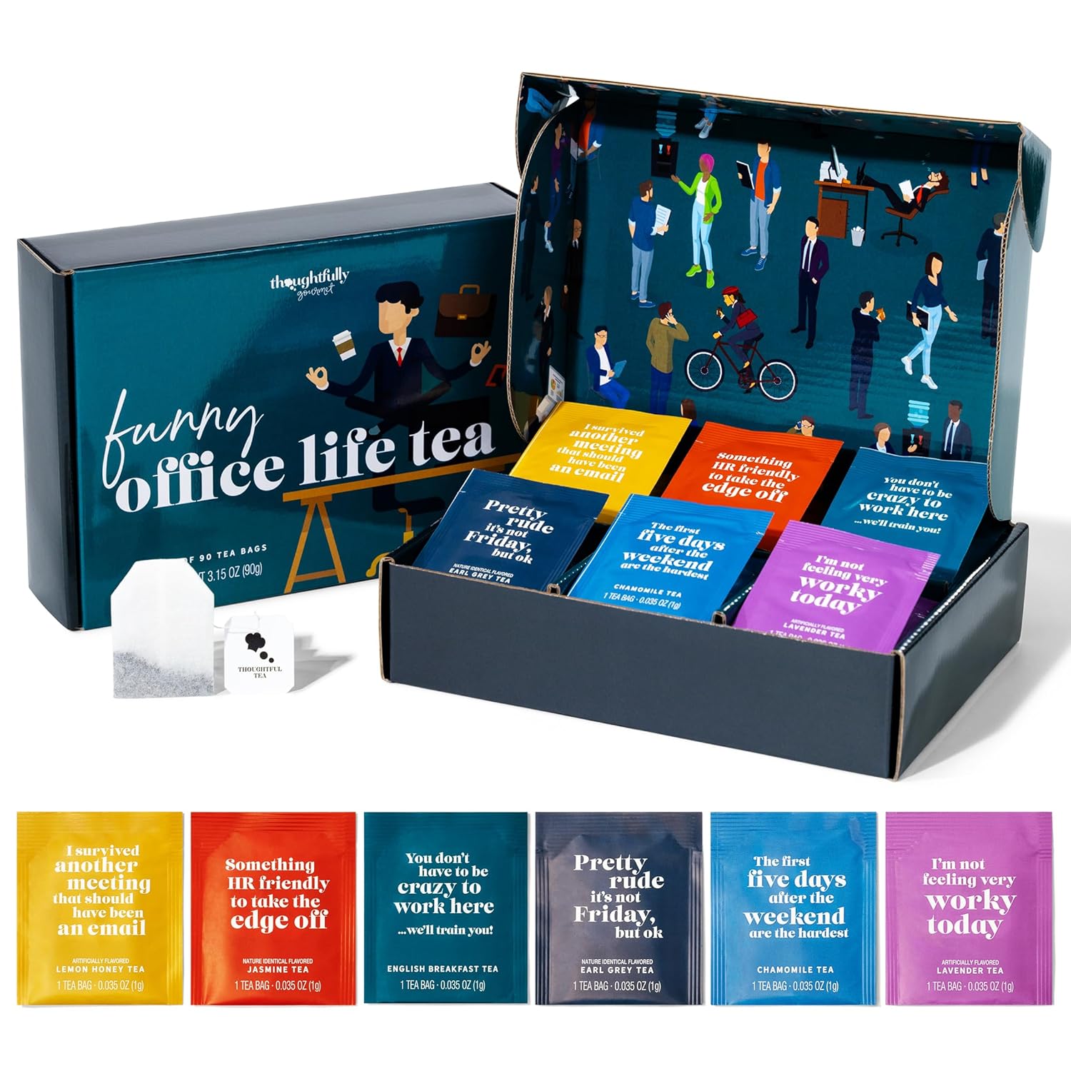 Thoughtfully Gourmet, Office Life Tea Gift Set, Tea Sampler