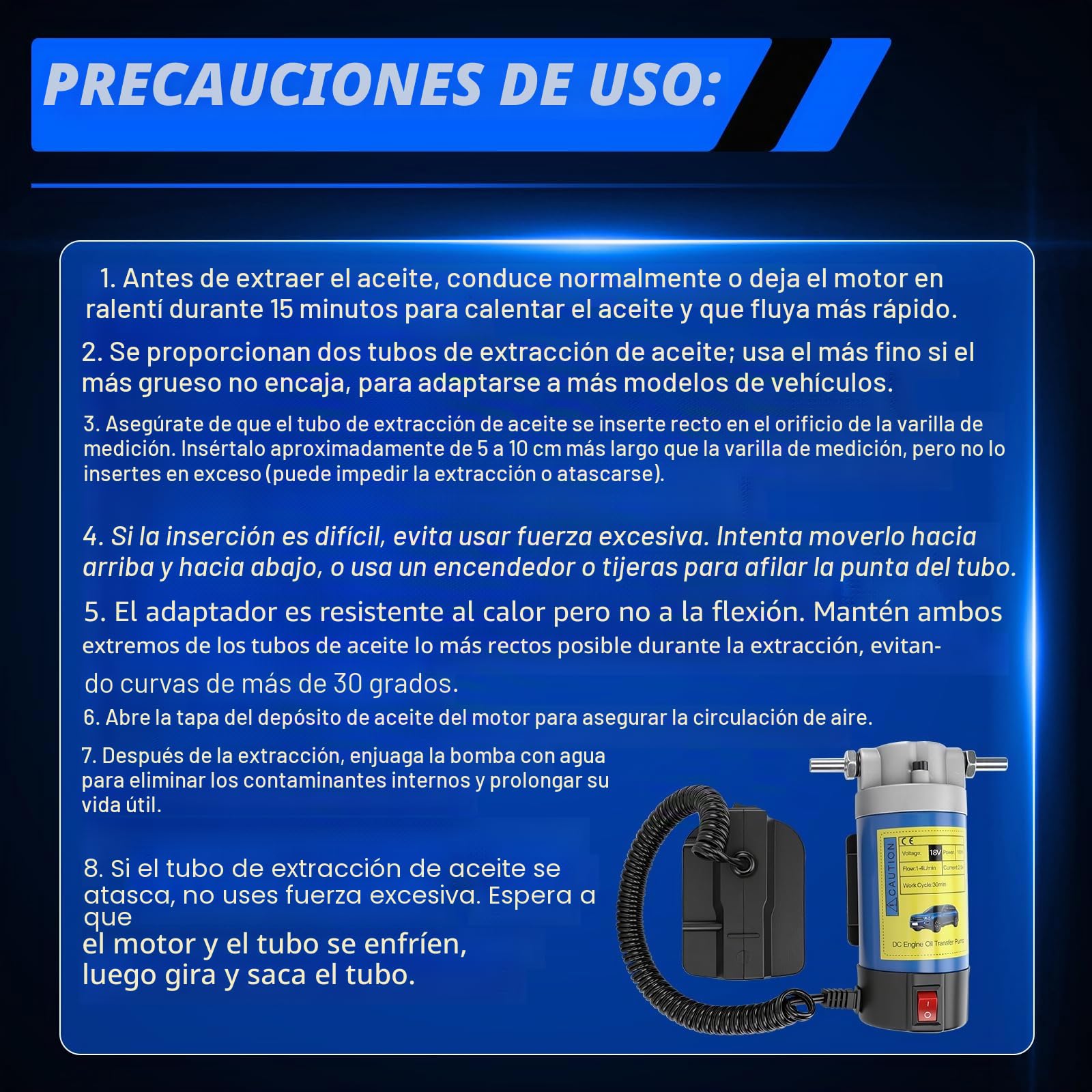 Bomba de Transferencia Diésel sin cable 100W para Makita 18V (sin Batería) | Bomba Portátil de Extracción de Aceite de Motor, con 2 Mangueras, para Tractor, Caravana, Barco, Camión