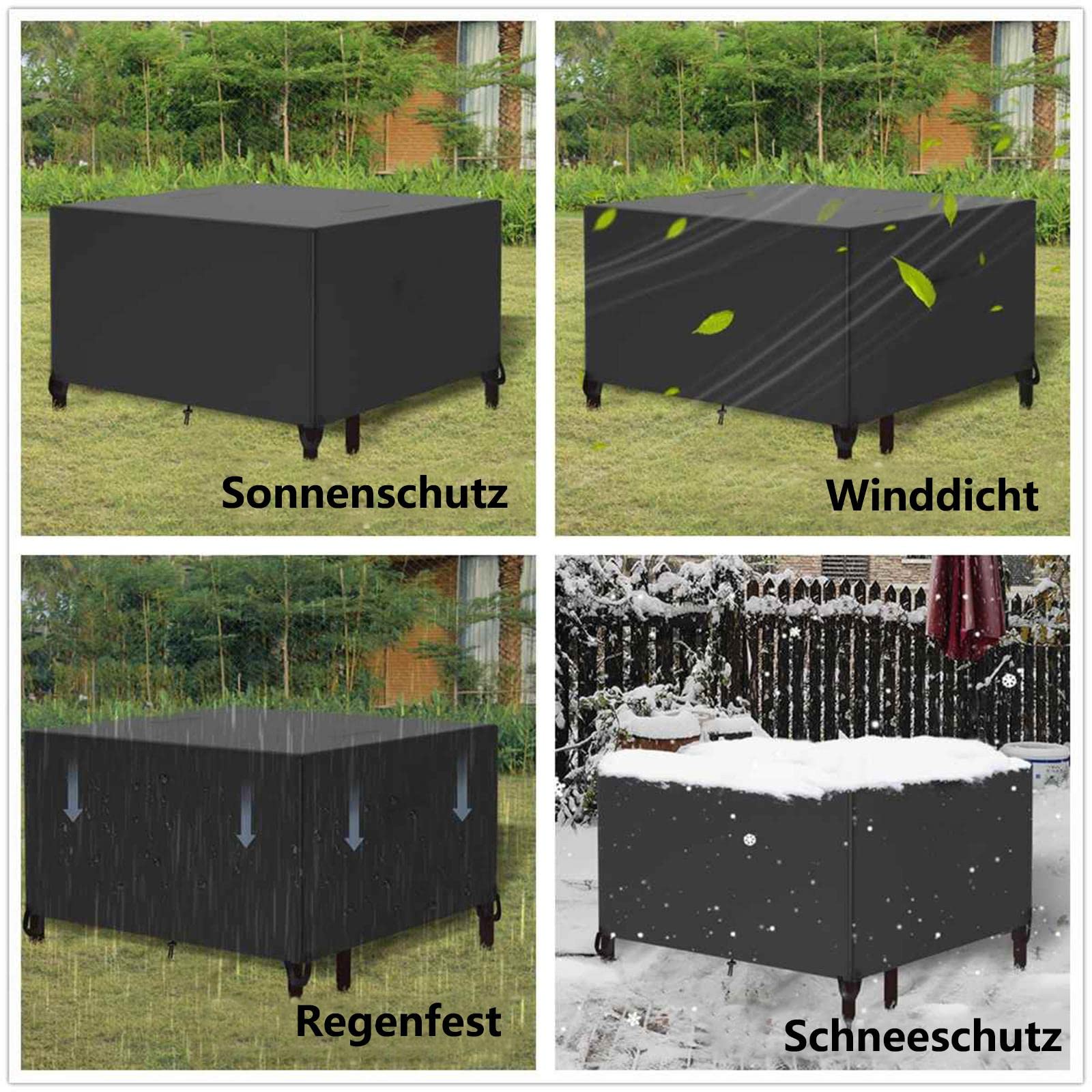 Gartenmöbel Abdeckung – 130x120x75 Cm, Silber, 420D Oxford, Wasserdicht, UV-beständig