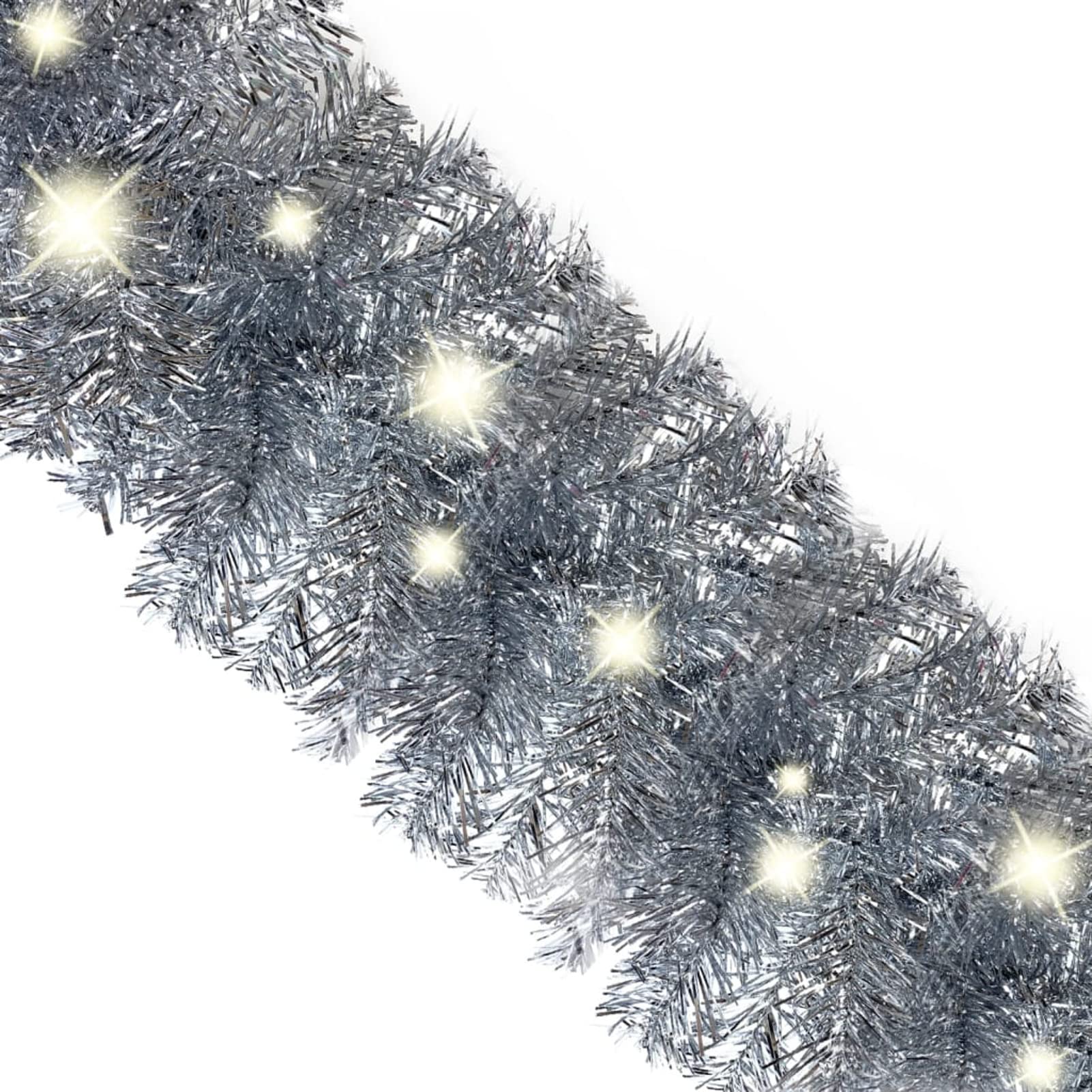 Guirnalda de Navidad con Luces LED Plateado 10 m Adornos Navidad Balcon Decoracion Navidad