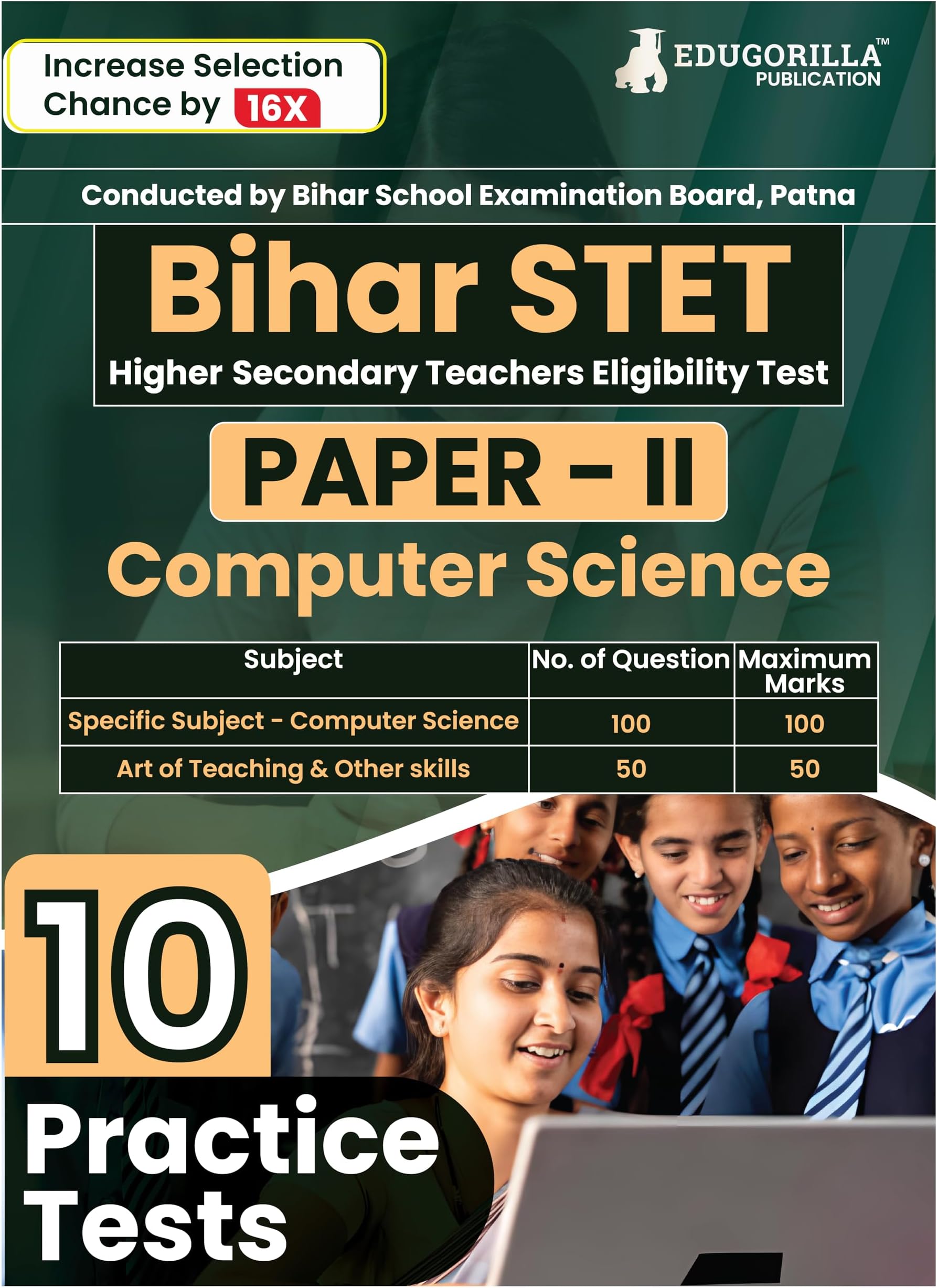 Bihar STET Paper II : Computer Science 2024 (English Edition) | Higher Secondary (Class 11 & 12) - Bihar School Examination Board (BSEB) - 10 Practice Tests with Free Access To Online Tests
