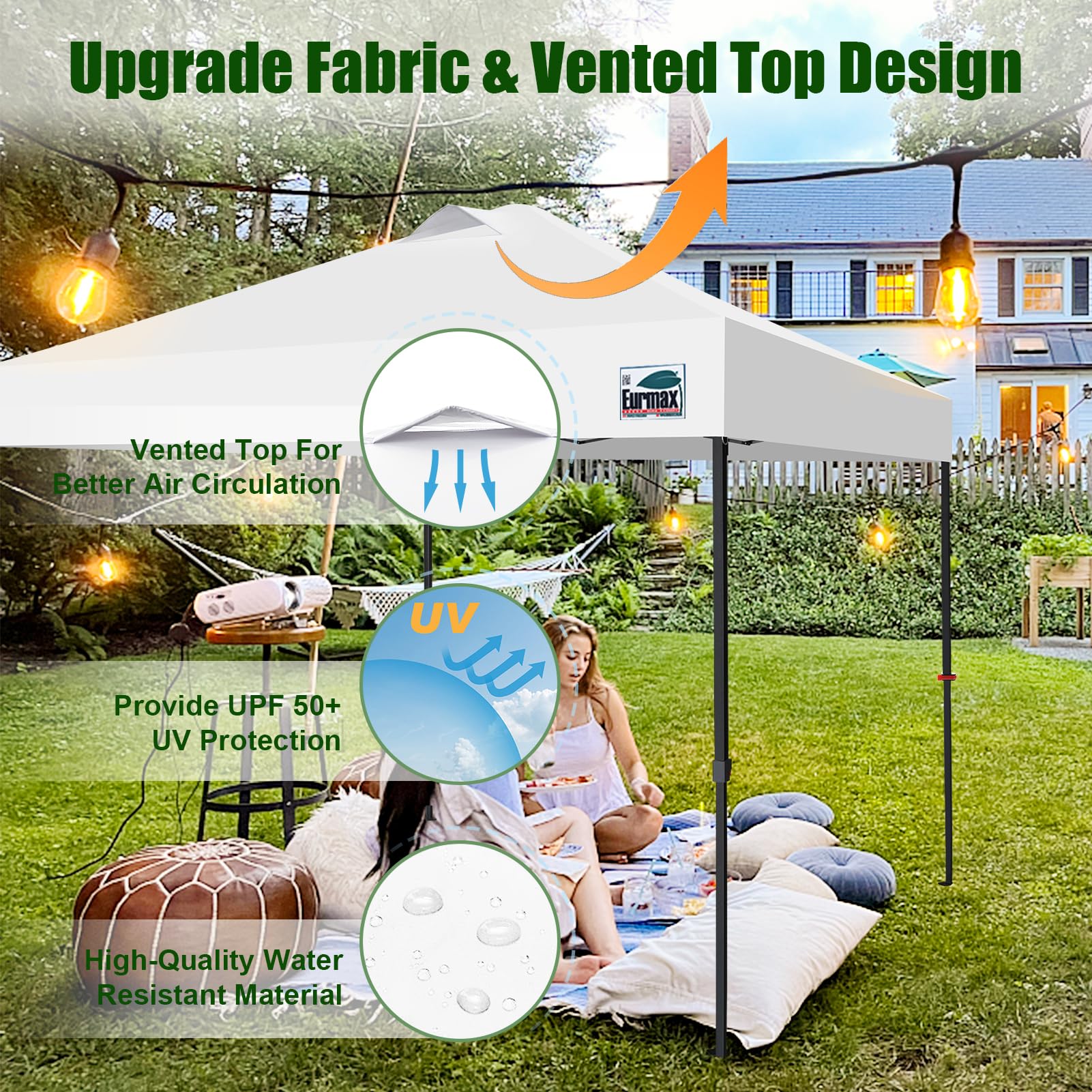 Eurmax USA NOMATTER ONE-Person Open&Close 10x10ft Pop Up Canopy Tent，Portable Shelter Canopy for Outdoor Events，Instant Canopies, Temporary Sunshade,Bonus 4 Sand Bags(Red) : Patio, Lawn & Garden