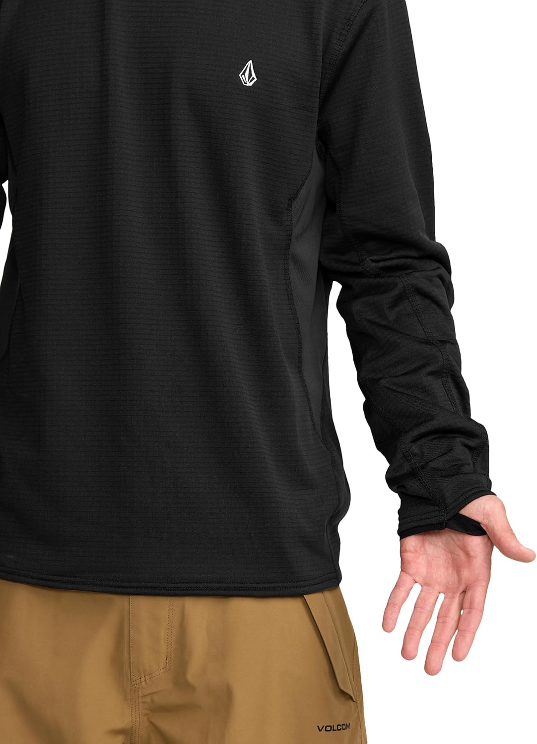 Volcom mens Gridlock Fleece Sweatshirt – Thermal Mid-layer Crew With Thumbholes - Image 2