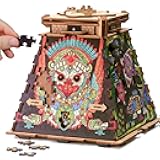 Cluepuzzle Pyramid of The Sun | Wooden 3D Puzzle & Escape Room Box | Sequential Riddles with Hidden Treasure | Fun Family Game Night Activity for Ages 10+
