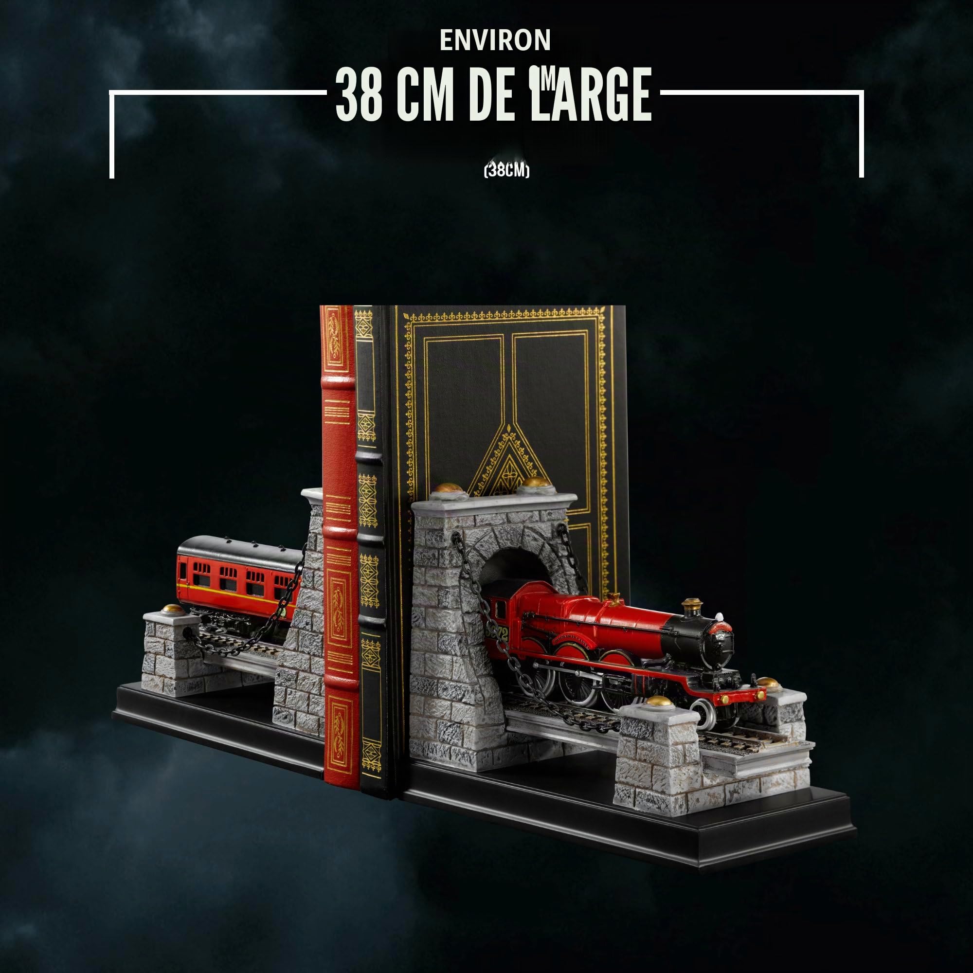 The Noble Collection Harry Potter Hogwarts Express Bookends - Two 5.5in (14cm) Hand Painted Resin Train Bookends - Officially Licensed Film Set Movie Props Gifts