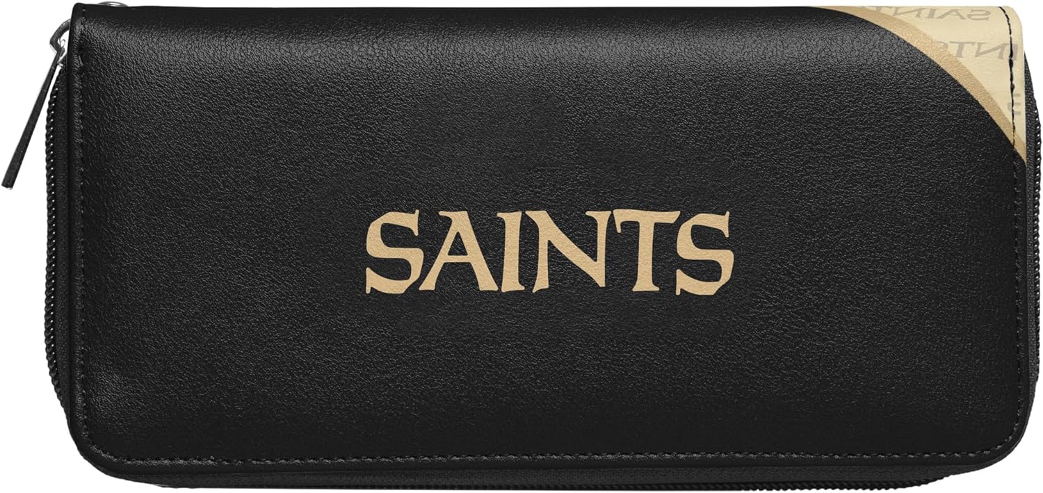 Littlearth NFL New Orleans Saints Curve Zip Organizer, Team Color, 8" x 4" x 1"