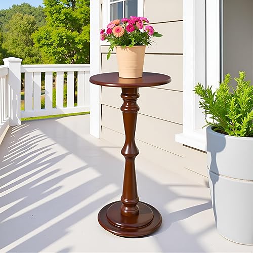 Miniatura 9 de SwallowLiving Mesa auxiliar redonda pequeña, mesas auxiliares altas para sala de estar, mesita de noche estrecha para espacios pequeños, sofá,