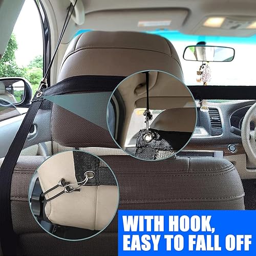Miniatura 3 de Pack-1 Valla de protección para asiento trasero de automóvil, barrera de nailon para perros, bolsa de red para mascotas, barrera de seguridad de