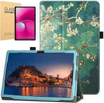 Caweet T-Mobile Revvl Tab 2 Case and Screen Protector 2-Pack 10.1 inch 2025 Released, Almond Blossom