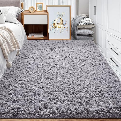 Alfombras de área para dormitorio, sala de estar 4x6 súper suaves y peludas alfombras de felpa para niños y niñas, habitación de bebé, habitación de