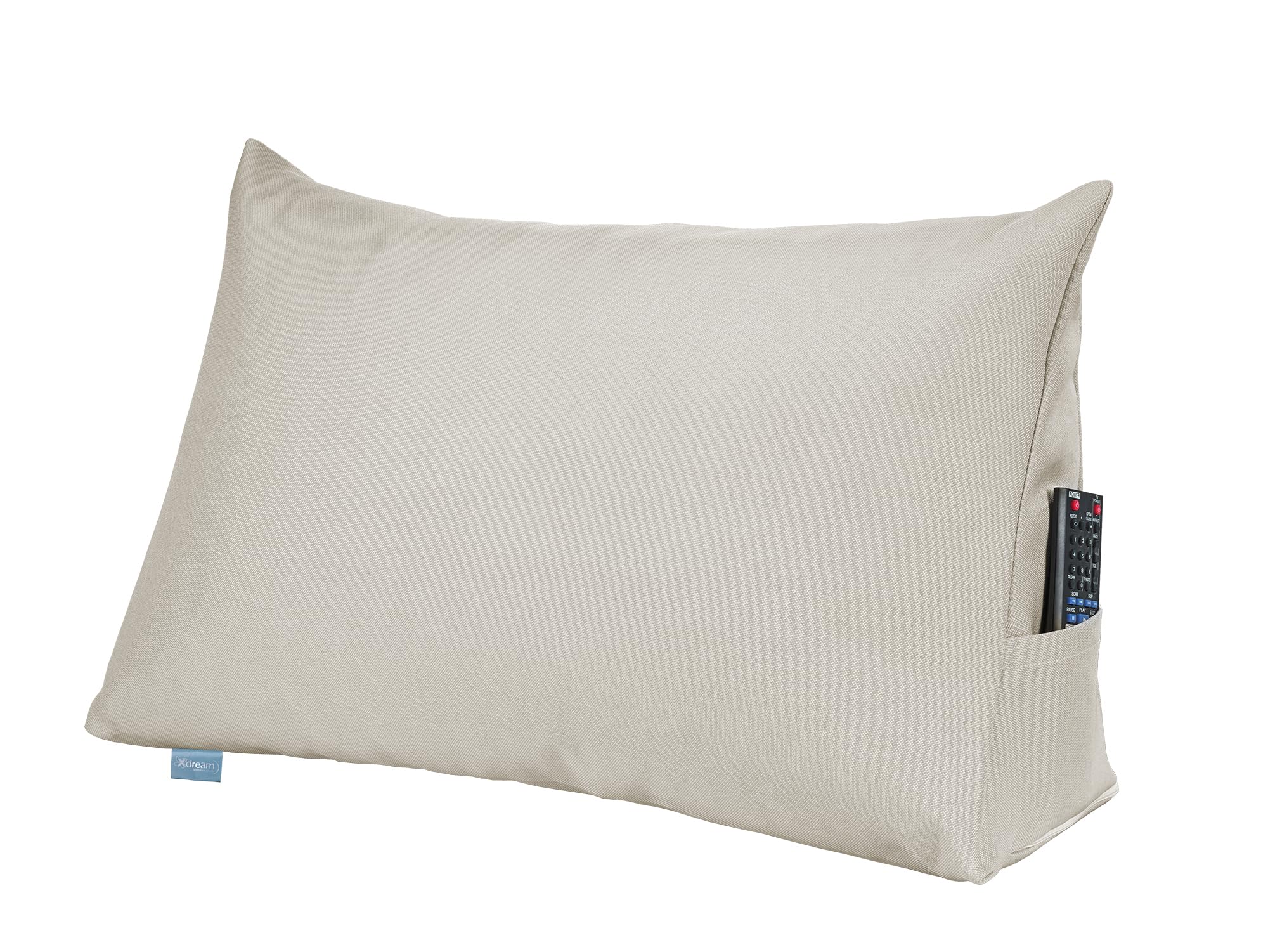 XDREAM Bedzitkussen, wigkussen voor bed en bank, oudroze, stabiel rugkussen en lendenkussen met zijvak, afneembare en wasbare overtrek, Öko-Tex gecertificeerd, 70 x 40 x 20 cm