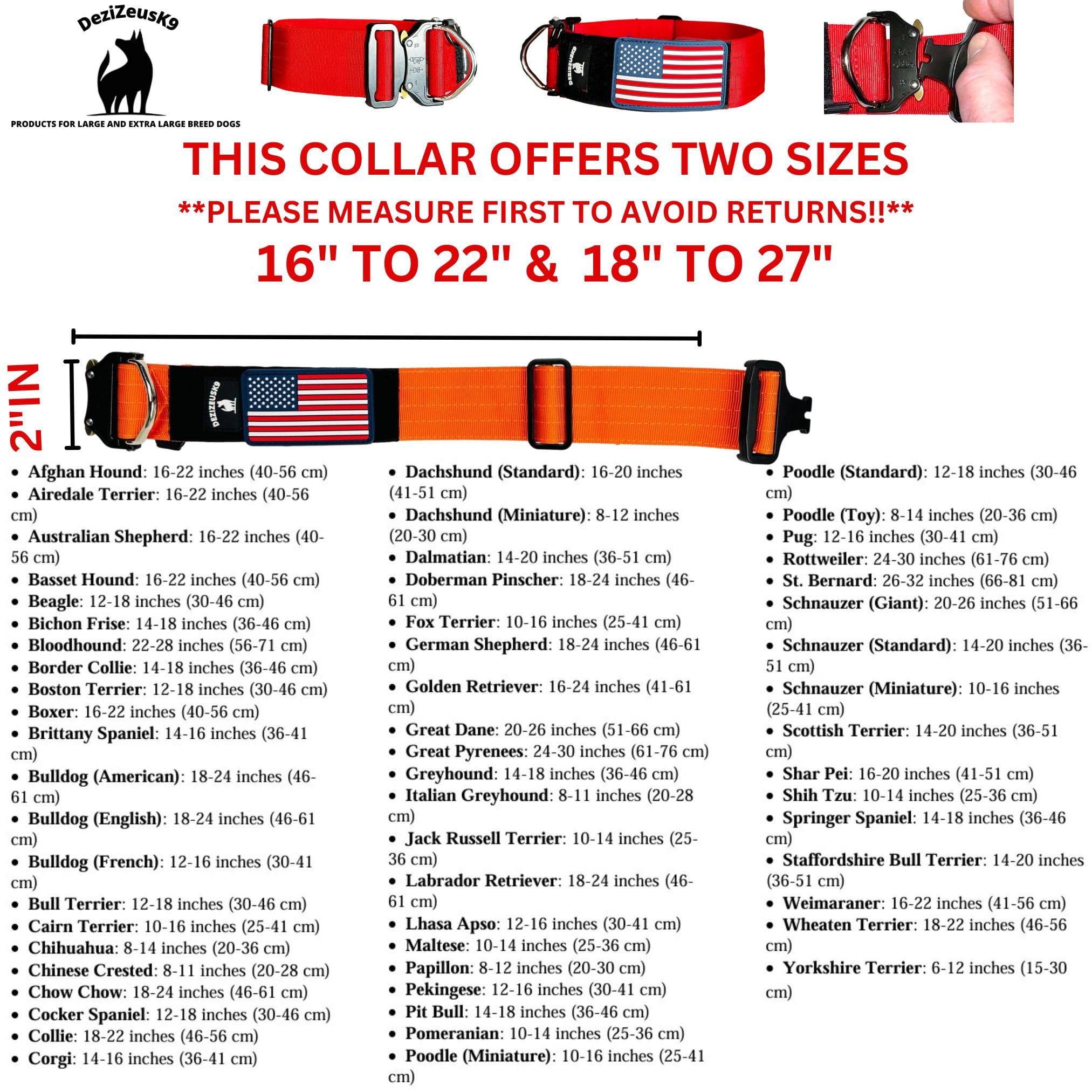 Collar táctico para perro de 5 cm de ancho, grueso, estilo militar resistente con hebilla de metal, ajustable para razas medianas y grandes, equipo de entrenamiento K9 duradero con área de parche