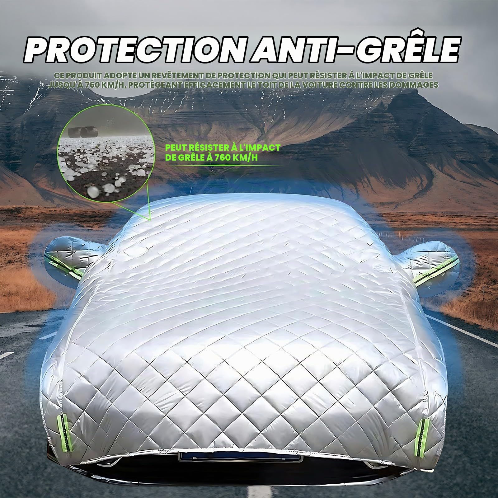 Bache Voiture Exterieur Anti Grele pour Peugeot 207,Housse De Protection Voiture Extérieur Impermeable, Anti-Neige Anti-Poussière Anti-Pluie Anti-UV swh513