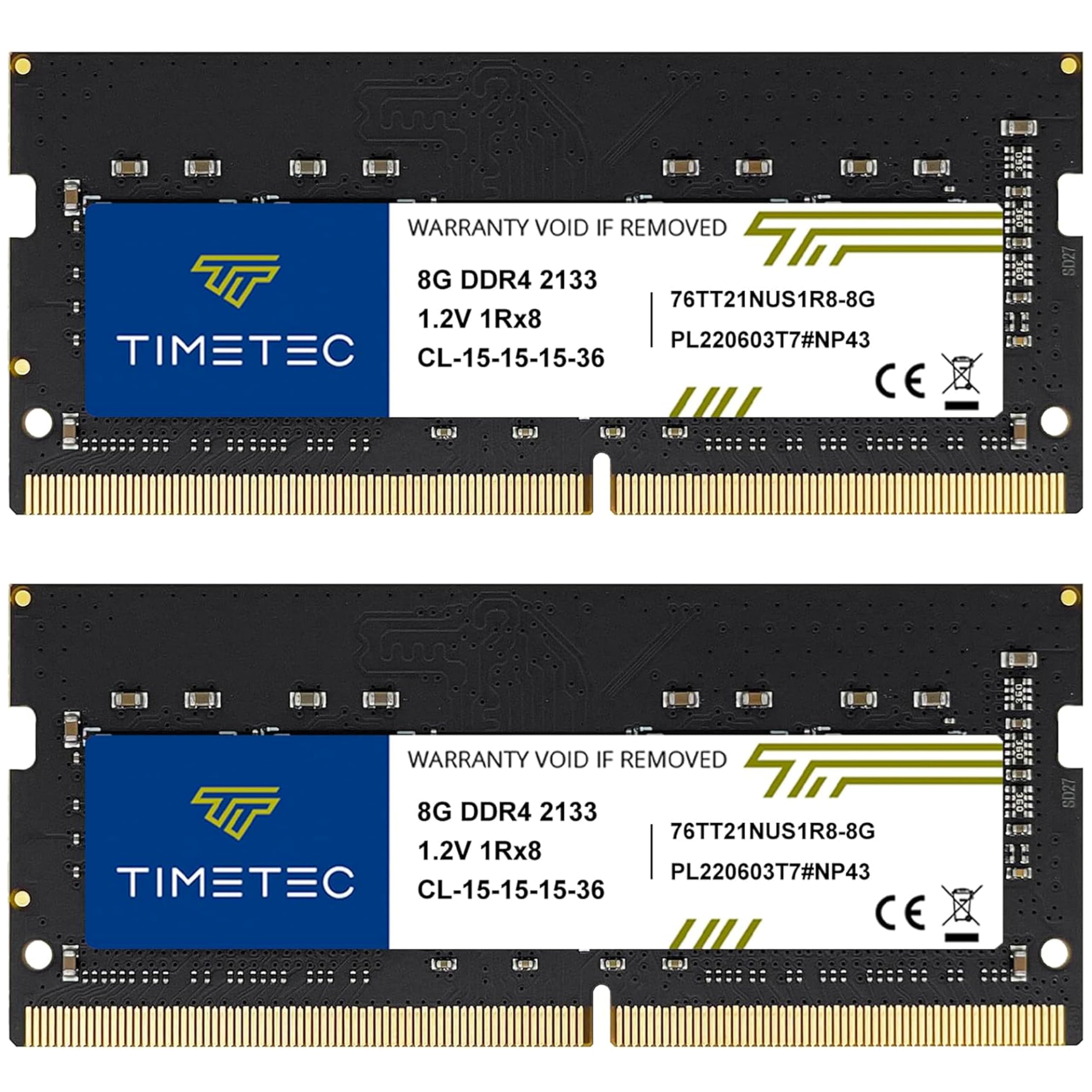 Timetec 16GB KIT(2x8GB) DDR4 2133MHz (PC4-2133P) PC4-17000 SODIMM RAM per laptop, mini PC e computer All-in-One – Non-ECC Unbuffered, 260 pin, 1,2V CL15 modulo di memoria