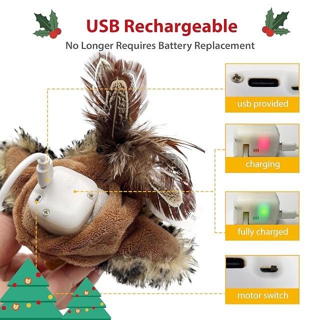 Foto 5 de 7 de Gigwi Juguetes interactivos para gatos de interior, juguete recargable activado por movimiento