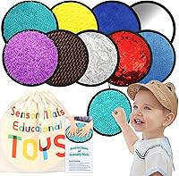 Upgraded 9-Piece Sensory Mats Set with Gift Box - Textured Montessori Fidget Toys for Autism, ADHD Kids, Toddlers & Babies (8.3 Inch)