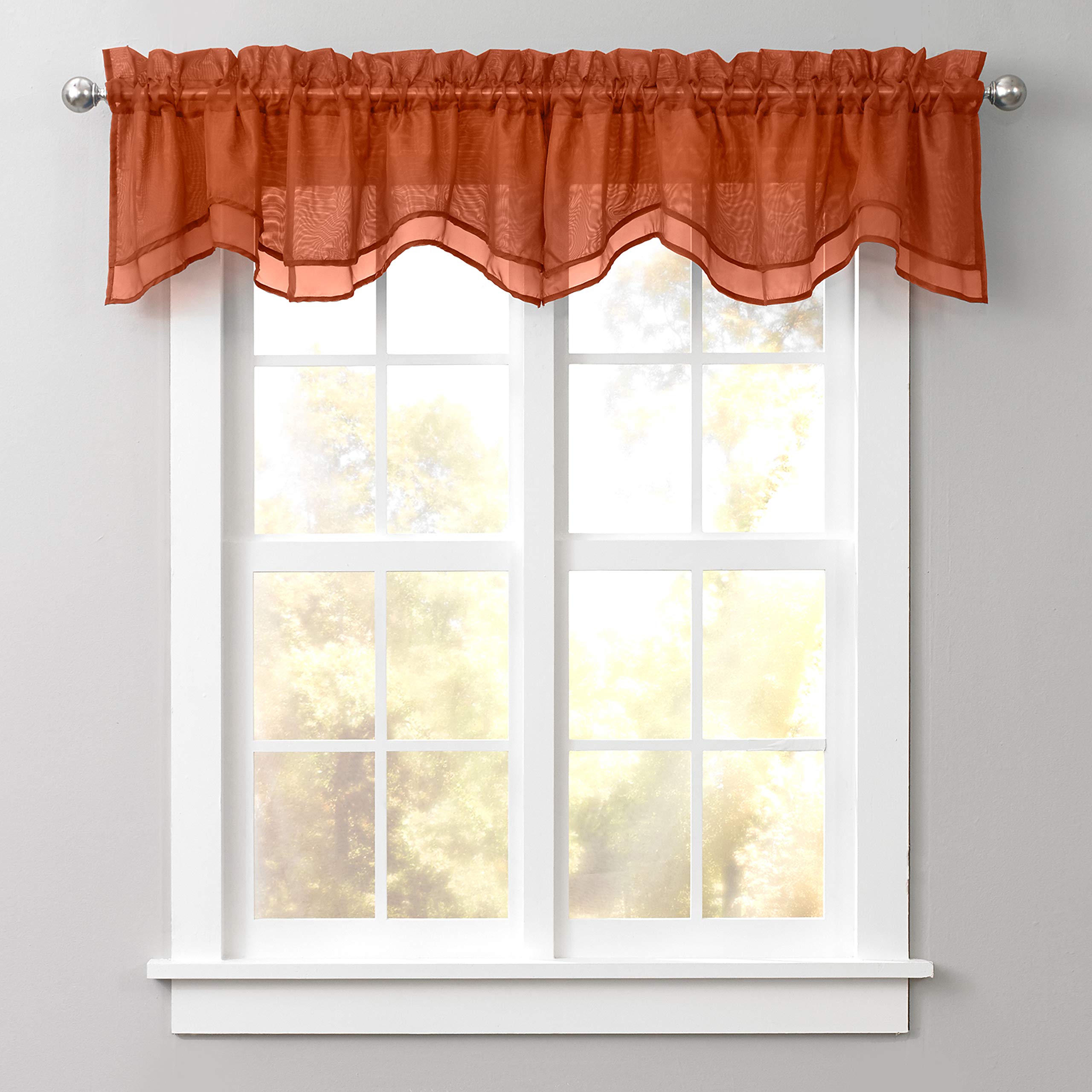 BrylaneHome BH Studio Sheer Voile Tab-Top Panel - 60" W 95" L, Autumn Leaves