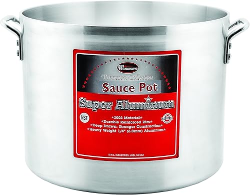 Winco USA Super - Olla de aluminio para salsa, peso extrapesado, 40 cuartos de galón, aluminio disponible en Yaxa Colombia